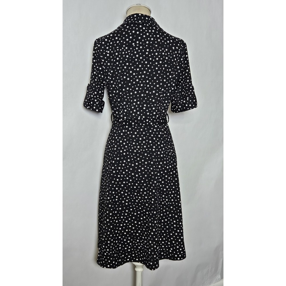 Shelby & Palmer Button Front Short Sleeve Polka-dot Belted Dress Size 6 - Picture 2 of 11